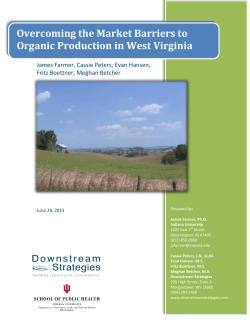 Overcoming the Market Barriers to Organic Production in West Virginia