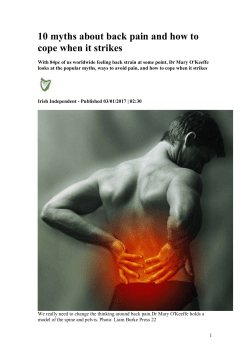 10 myths about back pain and how to cope when it strikes