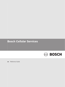 Bosch Cellular Connection Guide