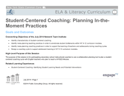 Student-Centered Coaching: Planning In-The-Moment