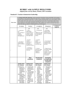 RUBRIC with SAMPLE BEHAVIORS