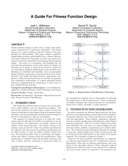 A Guide For Fitness Function Design