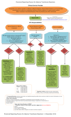 Provincial Reporting Process for Adverse Reactions