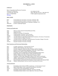 RIGOBERTO A. LOPEZ May 2017 CONTACT Dept. of Agricultural