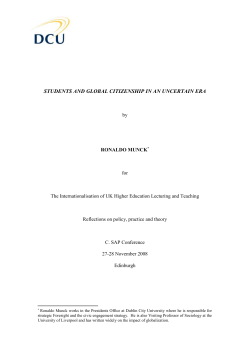 STUDENTS AND GLOBAL CITIZENSHIP IN AN UNCERTAIN ERA
