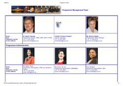 Programme Management Team Programme Administrators
