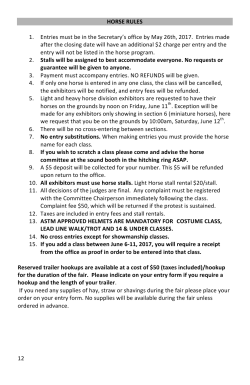 12 HORSE RULES 1. Entries must be in the