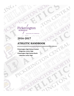 2016-2017 athletic handbook - Pickerington Local School District