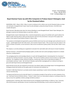 Royal Chemical Teams Up with Ohio Companies to Produce Sweat