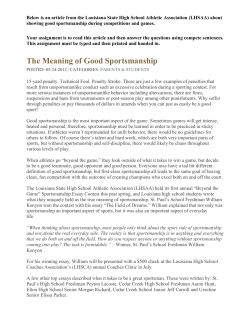 The Meaning of Good Sportsmanship