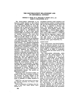 Doctor Patient Relationship - SUNY Upstate Medical University