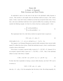 2) Risk Aversion and Risk Premia