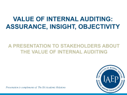 Internal Auditor Value Proposition to Stakeholders