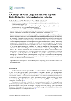 A Concept of Water Usage Efficiency to Support Water Reduction in