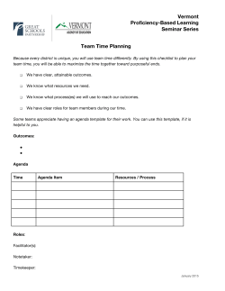 Team Time Planning Checklist