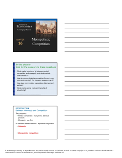 Monopolistic Competition