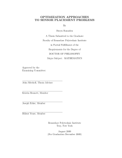 optimization approaches to sensor placement problems