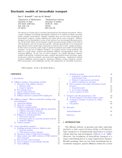 Stochastic models of intracellular transport