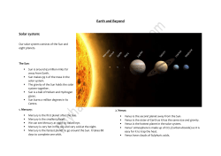 Earth and Beyond Solar system