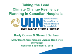 Template - UHN Presentation - Canadian Coalition for Green Health