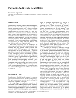 Polylactic-Co-Glycolic Acid (PLGA)