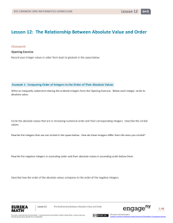 Grade 6 Mathematics Module 3, Topic B, Lesson 12