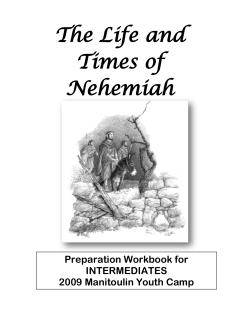 nehemiah - a man of action - Manitoulin Christadelphian Youth Camp