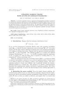 UPDATING MARKOV CHAINS WITH AN EYE ON