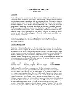 Investigating Antioxidant Claims