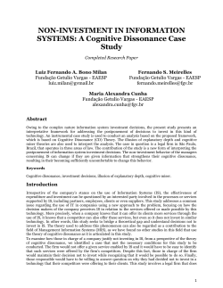 A Cognitive Dissonance Case Study