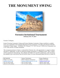 Tournament Schedule “The Monument Swing”