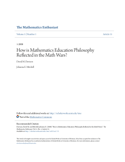 How is Mathematics Education Philosophy Reflected in the Math