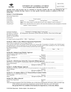 Use of Alcoholic and/or Malt Beverages
