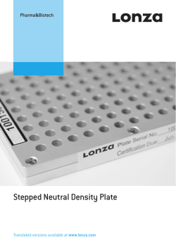 Stepped Neutral Density Plate