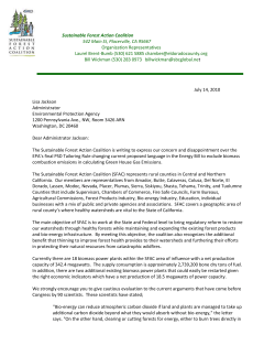 EPA letter 7 14 10 - Sustainable Forest Action Coalition