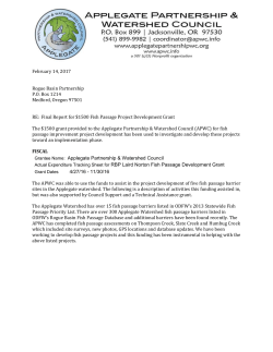 2016 APWC Report - Rogue Basin Partnership