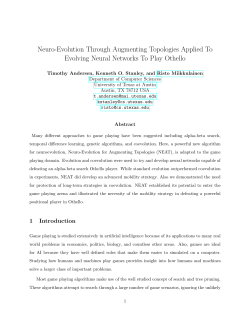 Neuro-Evolution Through Augmenting Topologies Applied To
