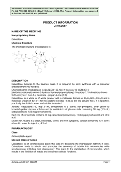 Attachment 1. Product Information for cabazitaxel