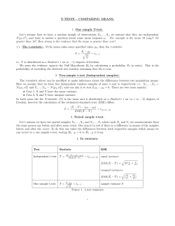 T-test - University of St Andrews