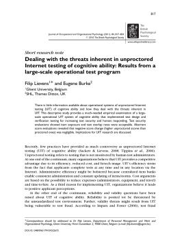 Dealing with the threats inherent in unproctored Internet testing of