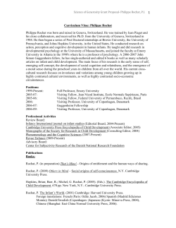 Curriculum Vitae: Philippe Rochat Philippe Rochat was born and