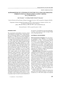 Rapid response of antioxidant enzymes to O 3