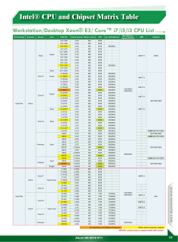 Intel&reg; CPU and Chipset Matrix Table