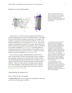 Maximum cut and related problems Approximating the maximum cut