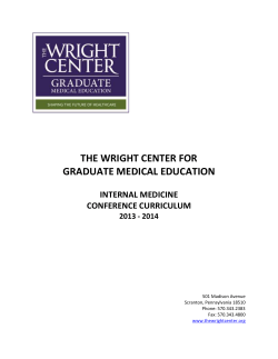 THE WRIGHT CENTER FOR GRADUATE MEDICAL EDUCATION