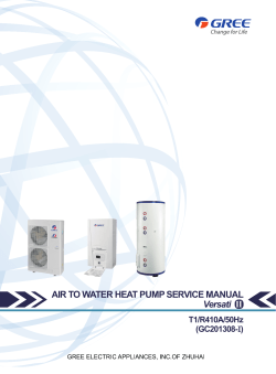 AIR TO WATER HEAT PUMP SERVICE MANUAL Versati II