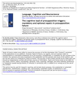 The cognitive load of presupposition triggers: mandatory