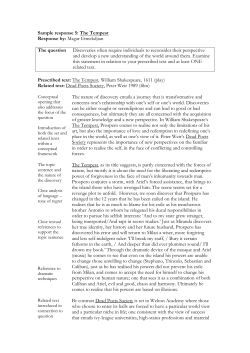 Sample response 5: The Tempest Response by: Magar Etmekdjian