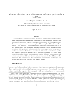 Maternal education, parental investment and non