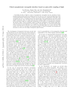 Chiral nanophotonic waveguide interface based on spin